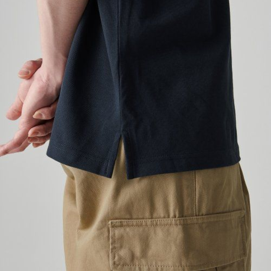 [Cooltandard] Oversized Piqué Polo Shirt [Navy]