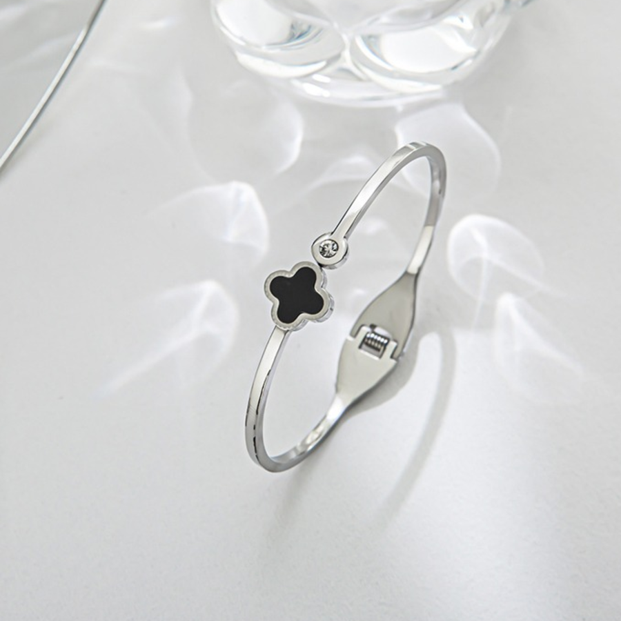 Браслет с клевером и кубическим цирконием