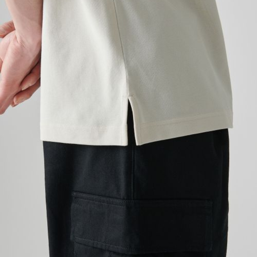 [Cooltandard] Relaxed Fit Piqué Polo Shirt [Cream]