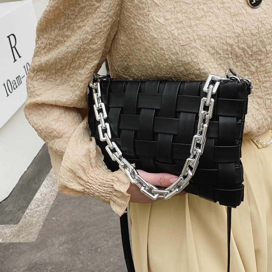 Premium Woven Grid Clutch & Shoulder Bag — элегантная фактура и универсальный стиль