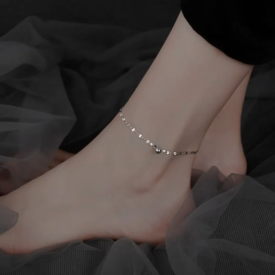 Браслет на ногу с миниатюрными подвесками из латуни с покрытием серебром и золотом