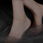 Браслет на ногу с миниатюрными подвесками из латуни с покрытием серебром и золотом