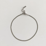 Браслет на ногу с плоской цепочкой-змейкой из хирургической стали