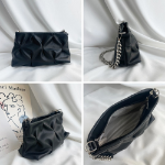 Pleated Shirring Silver Chain Bag — сияющий акцент с мягкой текстурой