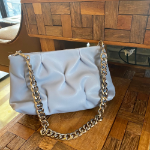 Pleated Shirring Silver Chain Bag — сияющий акцент с мягкой текстурой