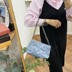 Pleated Shirring Silver Chain Bag — сияющий акцент с мягкой текстурой