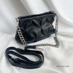 Pleated Shirring Silver Chain Bag — сияющий акцент с мягкой текстурой