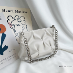 Pleated Shirring Silver Chain Bag — сияющий акцент с мягкой текстурой