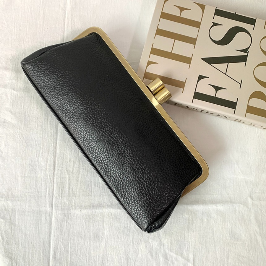 Natural Cowhide Gold Frame Mini Crossbody Clutch Bag — классика в мини-формате