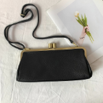 Natural Cowhide Gold Frame Mini Crossbody Clutch Bag — классика в мини-формате
