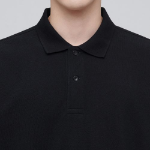 Relaxed Fit Piqué Polo Shirt [Black]