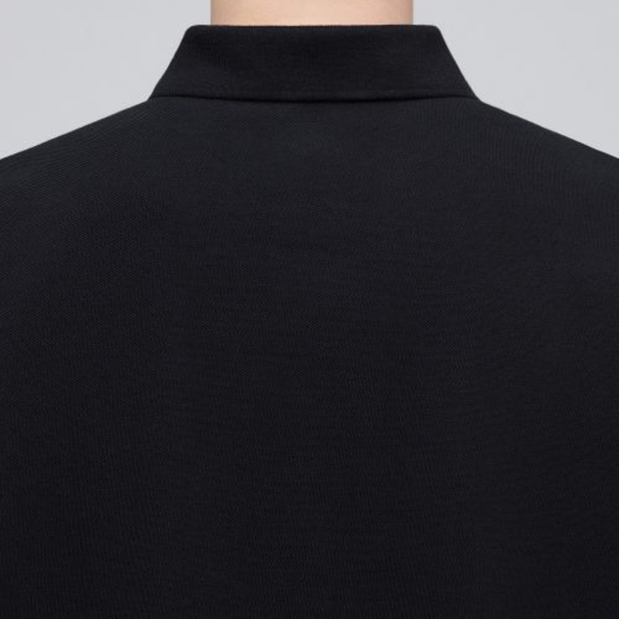 Relaxed Fit Piqué Polo Shirt [Black]
