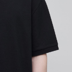 Relaxed Fit Piqué Polo Shirt [Black]