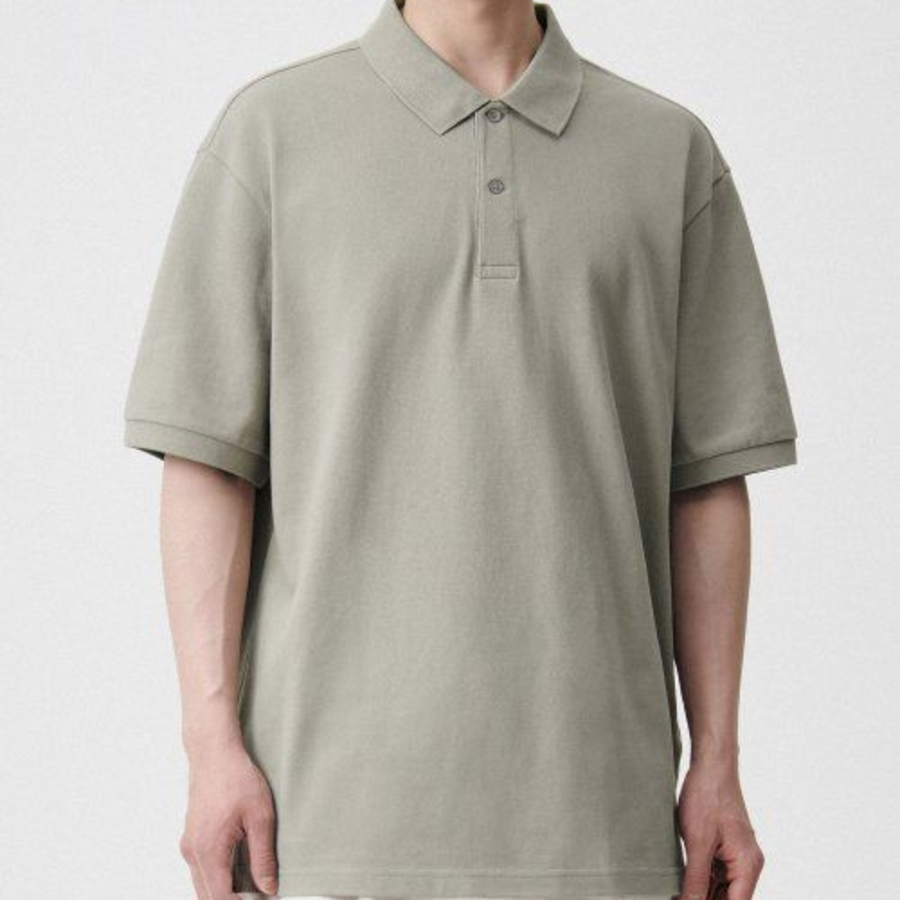 Relaxed Fit Piqué Polo Shirt [Pistachio]