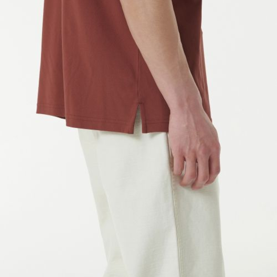 [Cooltandard] Relaxed Fit Piqué Polo Shirt [Brick Red]