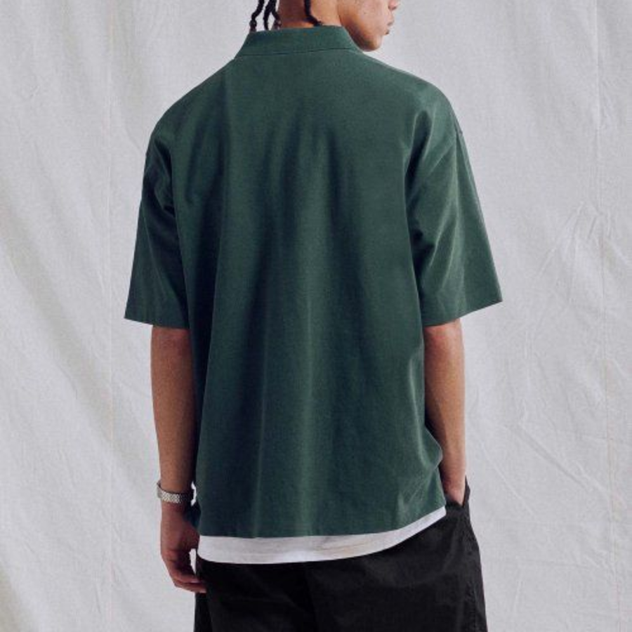 Oversized Piqué Shirt [Green]