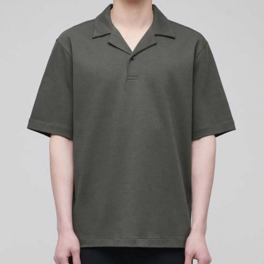 Open Collar Polo Shirt [Dusty Khaki]