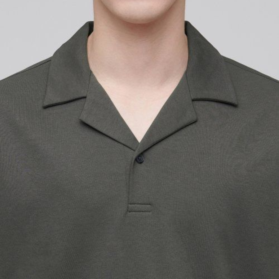 Open Collar Polo Shirt [Dusty Khaki]