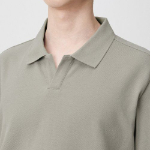 Slit Neck Piqué Polo Shirt [Pistachio]