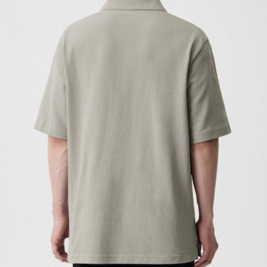 Slit Neck Piqué Polo Shirt [Pistachio]