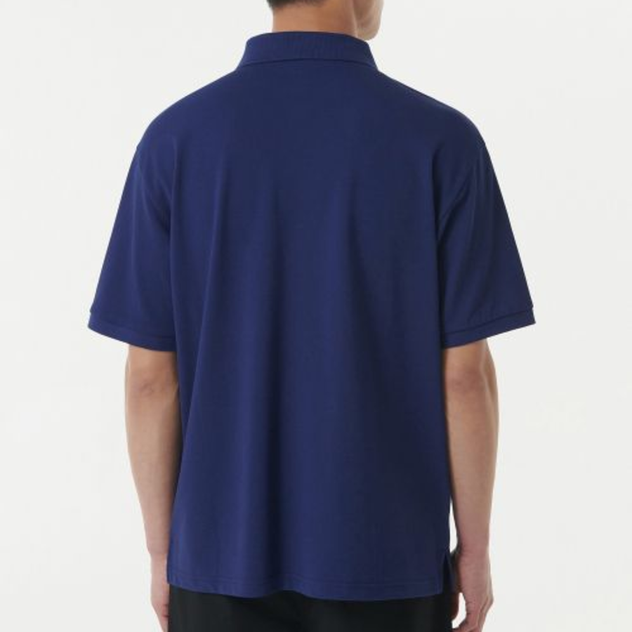 [Cooltandard] Relaxed Fit Piqué Polo Shirt [Ink Blue]