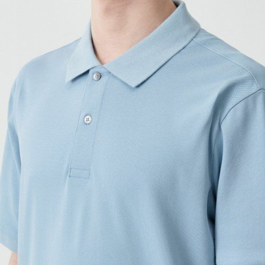 [Cooltandard] Piqué Polo Shirt [Sky Blue]