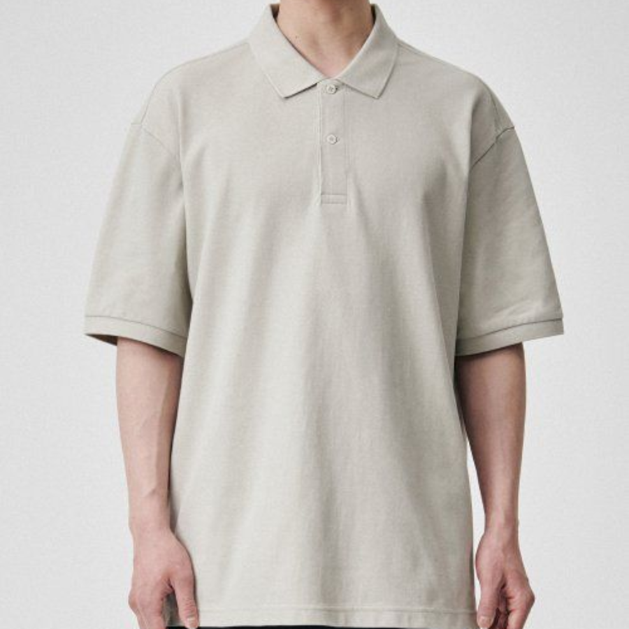 Relaxed Fit Piqué Polo Shirt [Mushroom]