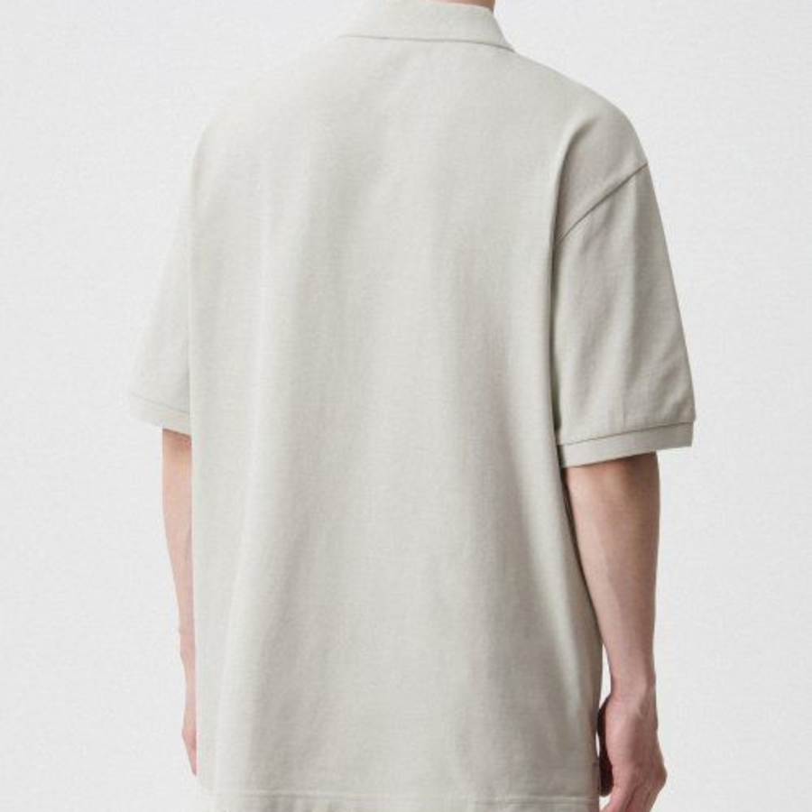 Relaxed Fit Piqué Polo Shirt [Mushroom]