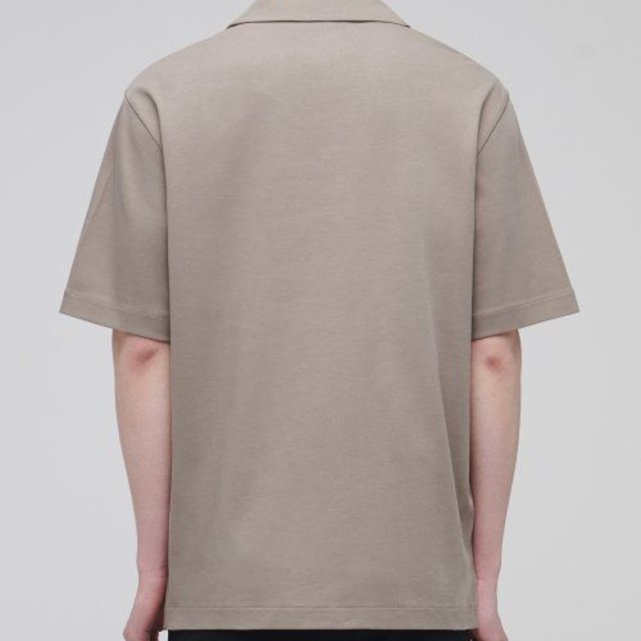 Open Collar Polo Shirt [Dusty Beige]