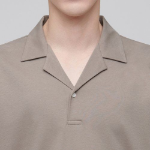 Open Collar Polo Shirt [Dusty Beige]