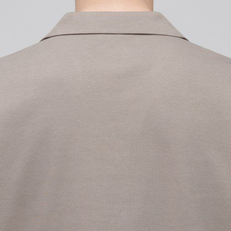 Open Collar Polo Shirt [Dusty Beige]