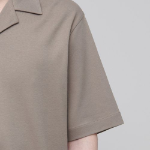 Open Collar Polo Shirt [Dusty Beige]