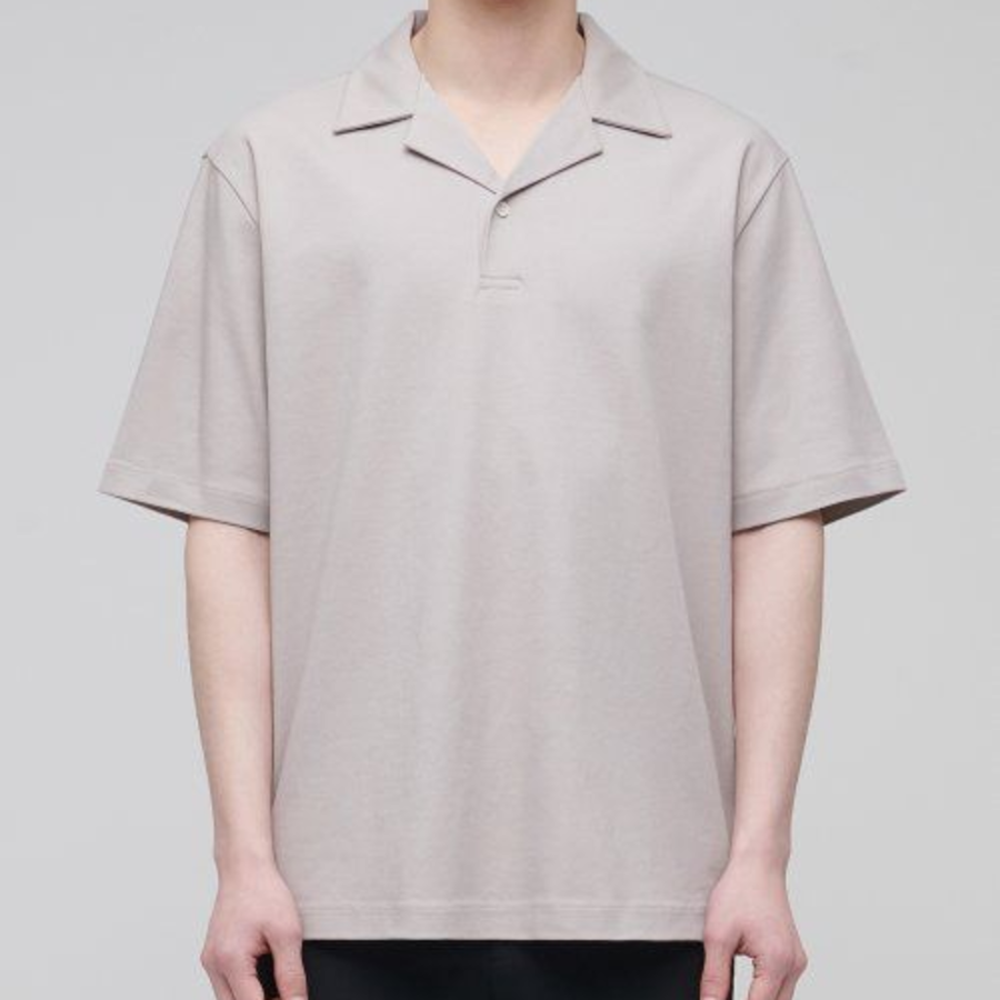 Open Collar Polo Shirt [Mushroom]