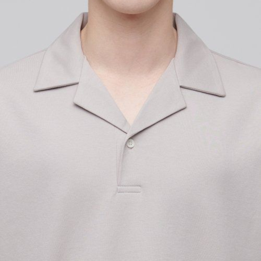 Open Collar Polo Shirt [Mushroom]