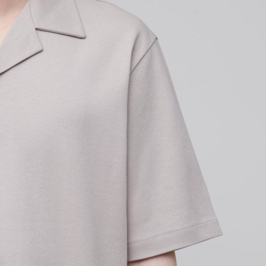 Open Collar Polo Shirt [Mushroom]