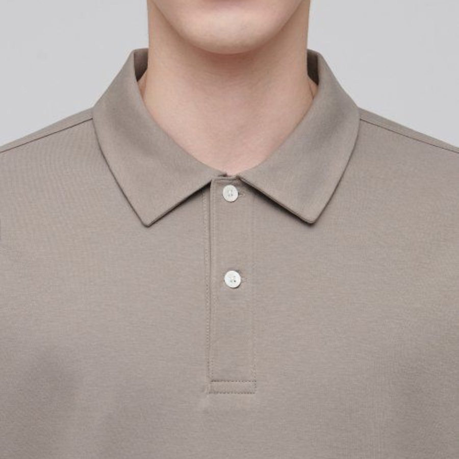 Plain Polo Shirt [Dusty Beige]