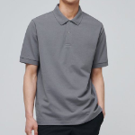 Basic Piqué Polo Shirt [Grey]
