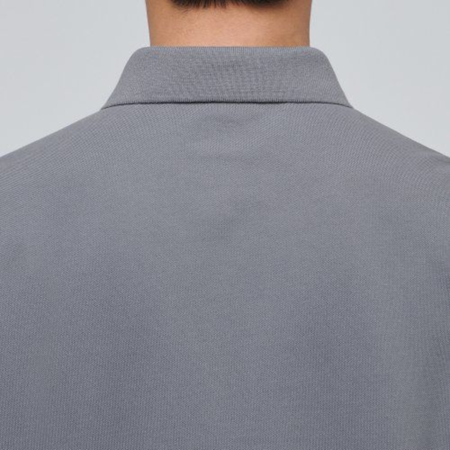 Basic Piqué Polo Shirt [Grey]