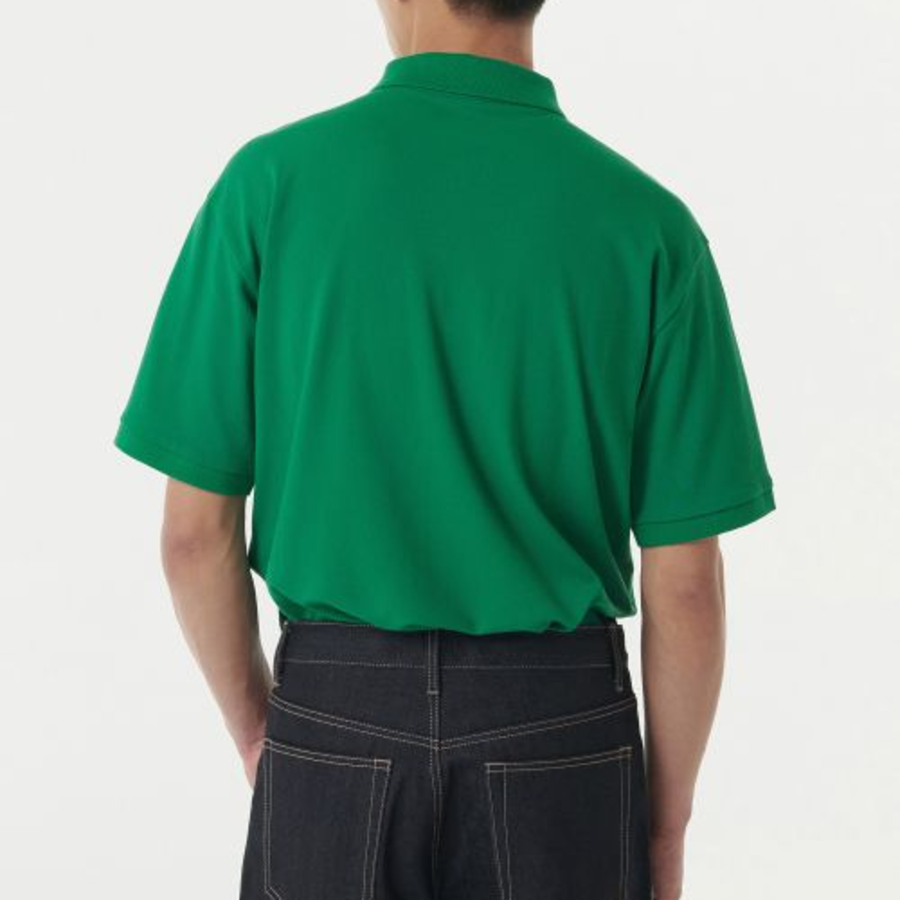 [Cooltandard] Relaxed Fit Piqué Polo Shirt [Green]