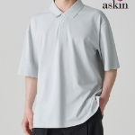 [Cooltandard] Oversized Piqué Polo Shirt [Ash Gray]