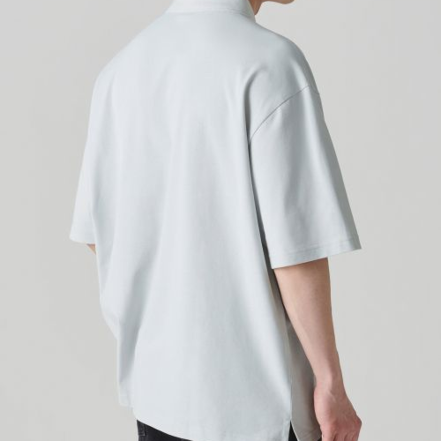 [Cooltandard] Oversized Piqué Polo Shirt [Ash Gray]