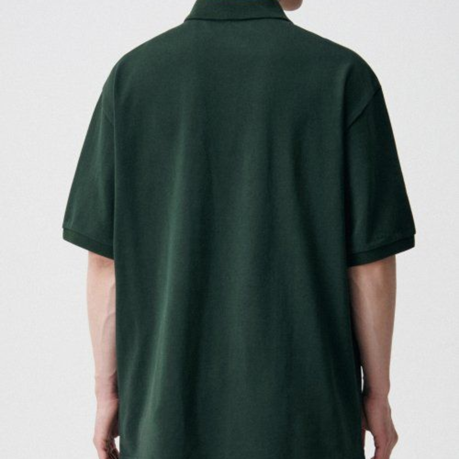 [Cooltandard] Relaxed Fit Piqué Polo Shirt [Deep Green]