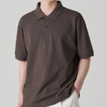 [Cooltandard] Relaxed Fit Piqué Polo Shirt [Dusty Brown]
