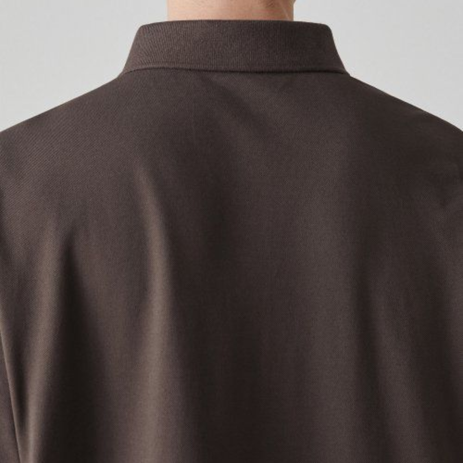[Cooltandard] Relaxed Fit Piqué Polo Shirt [Dusty Brown]