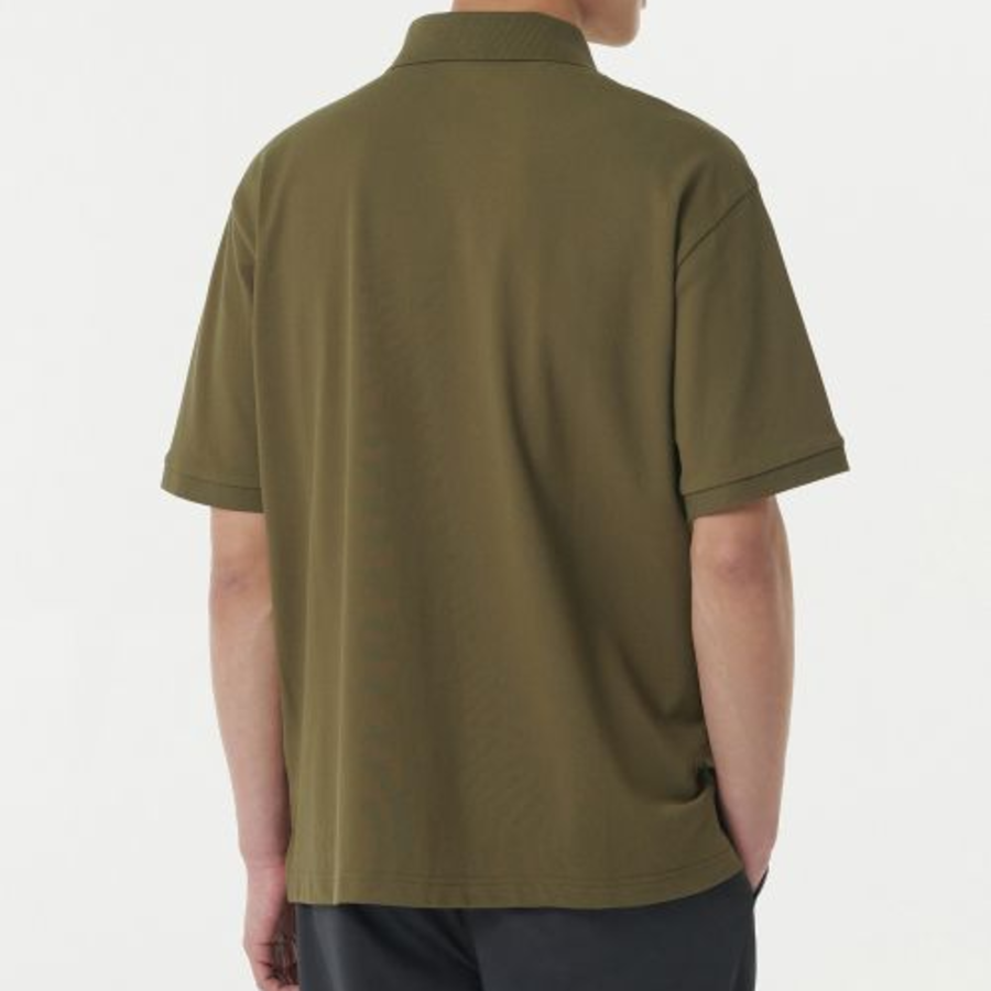 [Cooltandard] Relaxed Fit Piqué Polo Shirt [Olive]