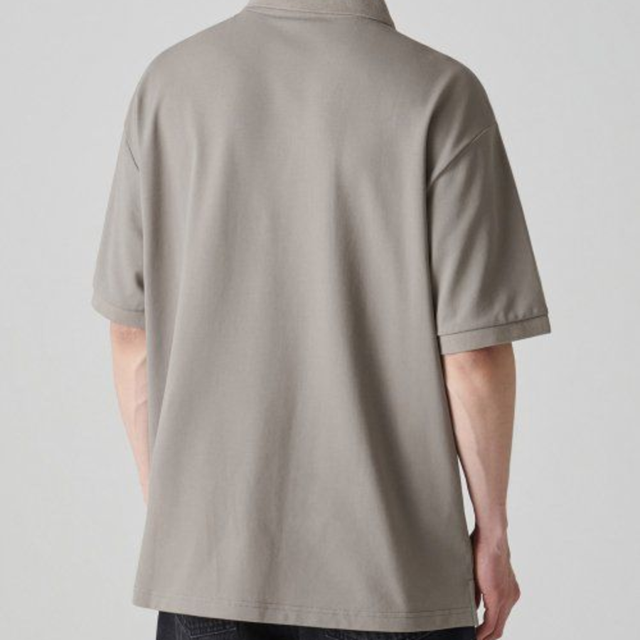 [Cooltandard] Relaxed Fit Piqué Polo Shirt [Dusty Beige]
