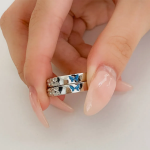 Серебряное открытое кольцо «Бабочка»