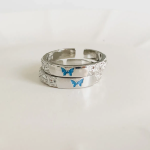 Серебряное открытое кольцо «Бабочка»