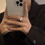 Серебряное хирургическое кольцо из 3 частей для указательного пальца