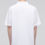 Slit Neck Piqué Polo Shirt [White]